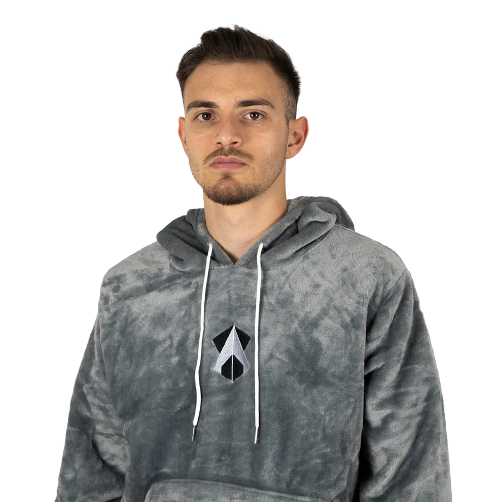 Plüsch-Hoodie [grau]