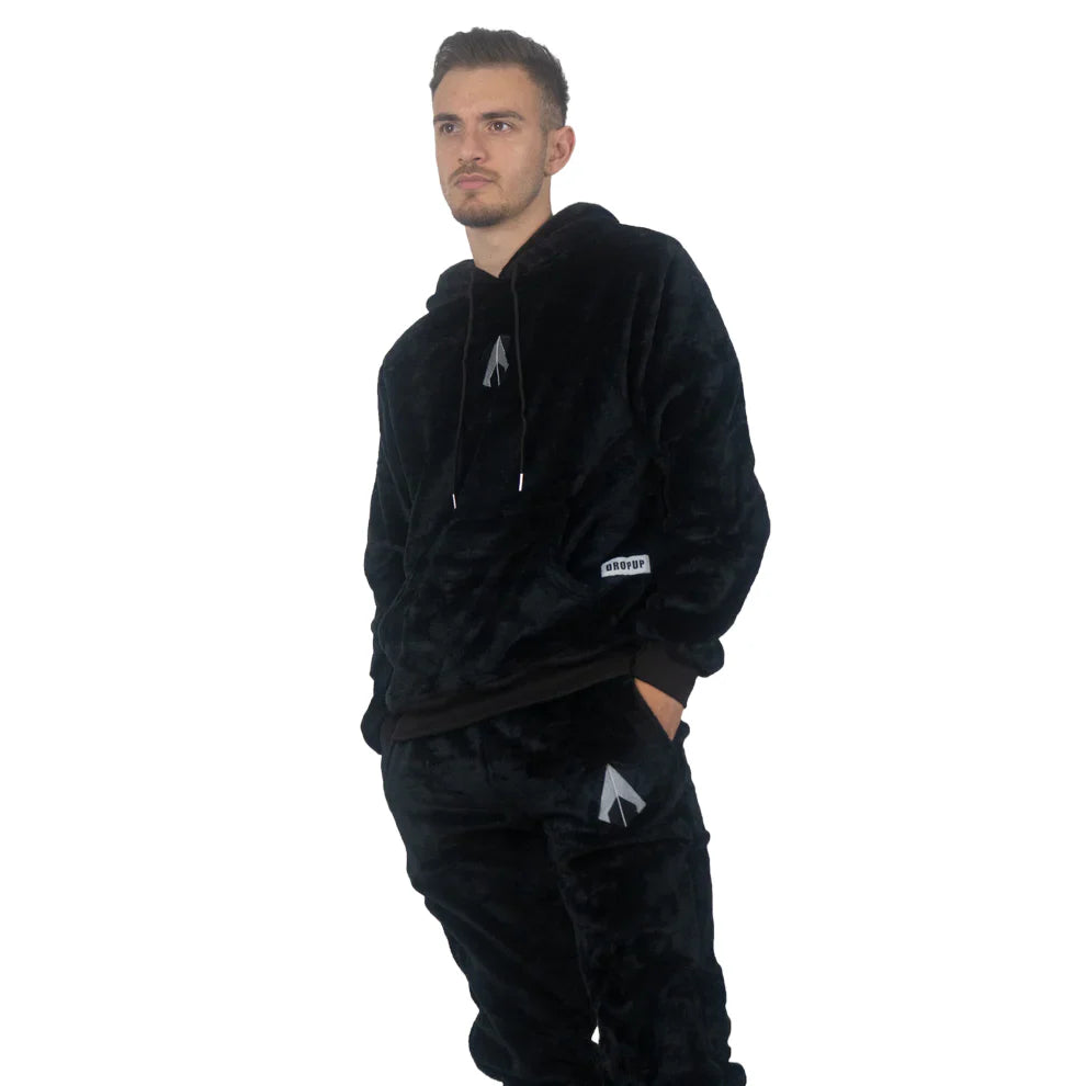 Plüsch-Hoodie [schwarz]