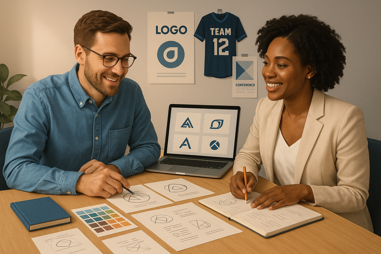 erstelle ein bild das zu folgendem test passt "Alles beginnt mit dir.
Du kommst mit deinen Wünschen und Vorstellungen zu uns – egal ob Logo, Vereinsname oder ein komplettes Designkonzept. Ab diesem Moment übernehmen wir.

Wir hören genau zu, beraten dich und sammeln gemeinsam alle wichtigen Details. So stellen wir sicher, dass dein individuelles Design perfekt zu deiner Firma, deinem Verein oder deinem Event passt."