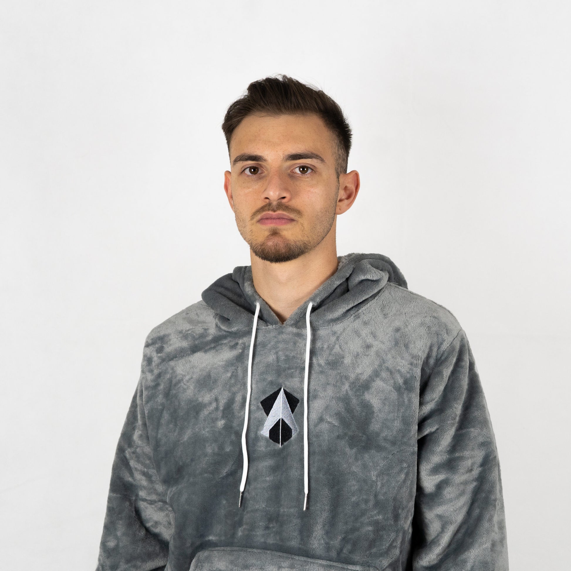 Weicher Plüsch-Hoodie | Plüsch-Hoodie Grau | DropUP