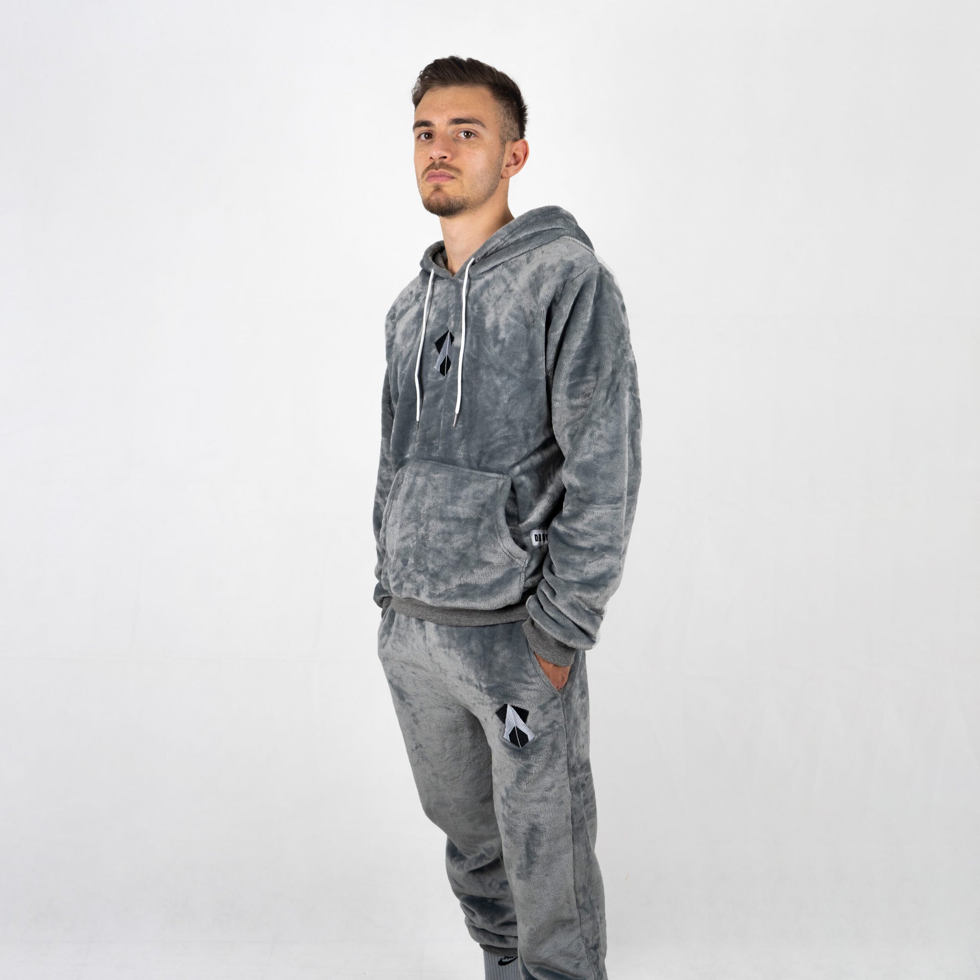 Weicher Plüsch-Hoodie | Plüsch-Hoodie Grau | DropUP